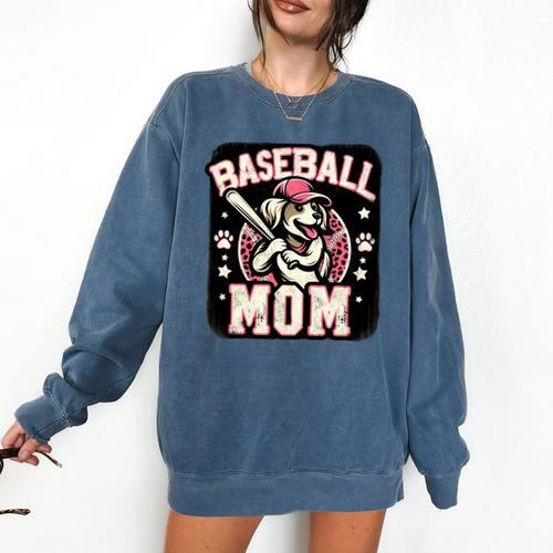 Baseball Mom Dog Mother's In My Baseball Mom Era Comfort Colors Sweatshirt - Sportilla