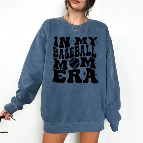 In My Baseball Mom Era Baseball Comfort Colors Sweatshirt - Sportilla
