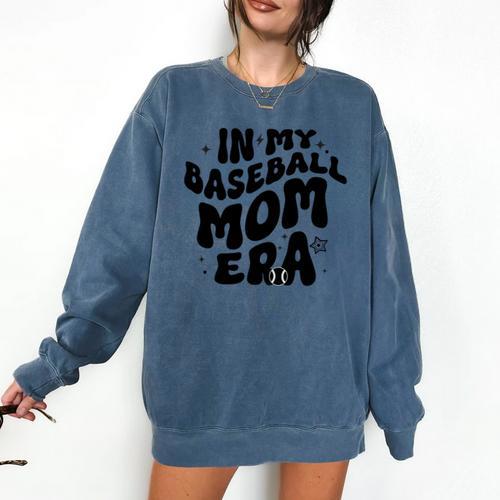 In My Baseball Mom Era Groovy Comfort Colors Sweatshirt - Sportilla