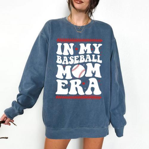 In My Baseball Mom Era Groovy Baseball Mom Team Mother's Day Comfort Colors Sweatshirt - Sportilla