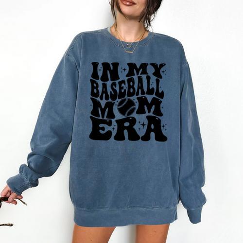In My Baseball Mom Era Mom Life Game Day Vibes Mama Comfort Colors Sweatshirt - Sportilla