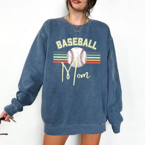 BASEBALL MOM Fun RETRO LOOK Premium Comfort Colors Sweatshirt - Sportilla