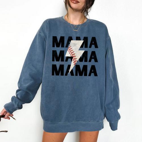 Baseball Mom Game Day Baseball Season Gameday Sports Mama Comfort Colors Sweatshirt - Sportilla