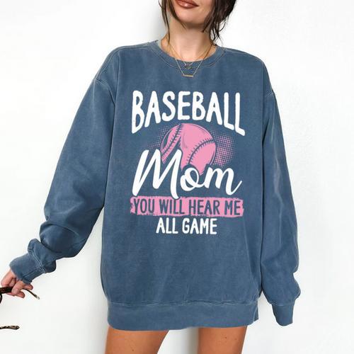 Baseball Mom Baseball Gloves Bat Baseball Player Comfort Colors Sweatshirt - Sportilla