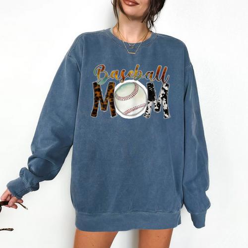Baseball Mom Mama Mother Comfort Colors Sweatshirt - Sportilla