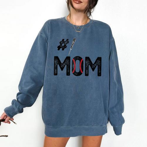 Baseball Mom Number One 1 Mother Baseball Lover Mother's Day Comfort Colors Sweatshirt - Sportilla