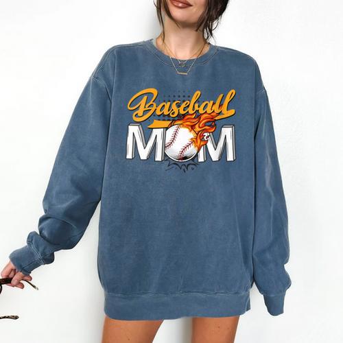 Baseball Mom Sports Graphic Novelty Comfort Colors Sweatshirt - Sportilla