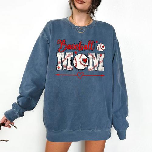 Baseball Mom T-Ball Moms Ball Player Moms Ballpark Mama Comfort Colors Sweatshirt - Sportilla