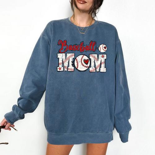 Baseball Mom Tee Mother's Day Mama Mother Holiday Comfort Colors Sweatshirt - Sportilla