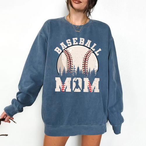 Baseball Mom Vintage Baseball Ball Mama Comfort Colors Sweatshirt - Sportilla