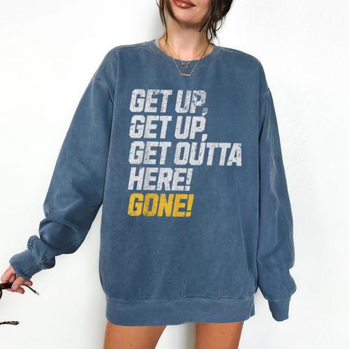Baseball Player Get Up Get Outta Here Gone Home Run Comfort Colors Sweatshirt - Sportilla