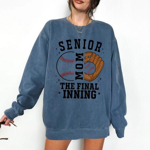 Baseball Senior Mom 2026 The Final Inning Comfort Colors Sweatshirt - Sportilla