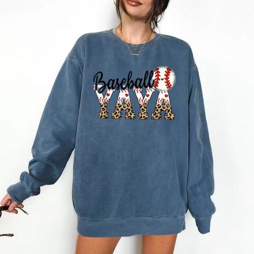 Baseball Yaya Women BallPark Yaya Baseball Mom Mother's Day Comfort Colors Sweatshirt - Sportilla