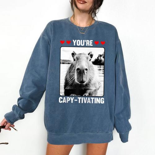 Capybara Love Valentines Day Cute Animal Hearts Raglan Baseball Tee Comfort Colors Sweatshirt - Sportilla