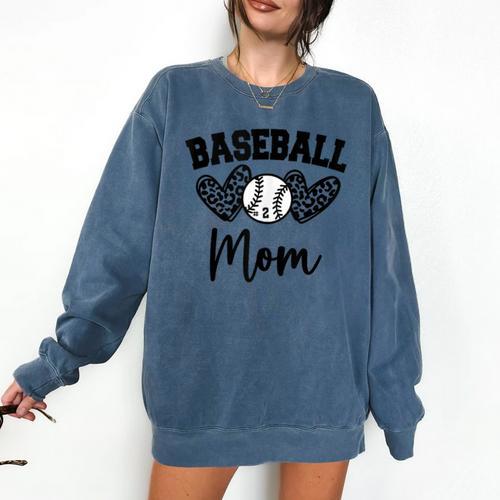 Custom Baseball Mom Number 2 Heart For Mom Comfort Colors Sweatshirt - Sportilla
