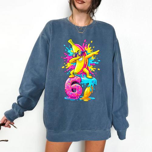Dabbing Banana 67 Drip Baseball Drip Six Seven Joke Premium Tri-Blend Comfort Colors Sweatshirt - Sportilla