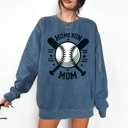 Home Run Mom Shirt Baseball Mom Mother's Day Comfort Colors Sweatshirt - Sportilla