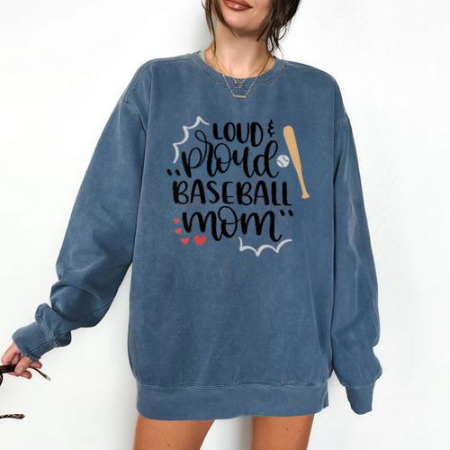 Loud & Proud Baseball Mom Comfort Colors Sweatshirt - Sportilla