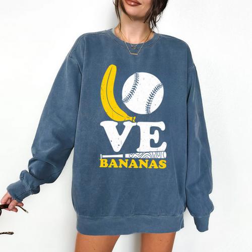 Love Bananas Banana Baseball Comfort Colors Sweatshirt - Sportilla