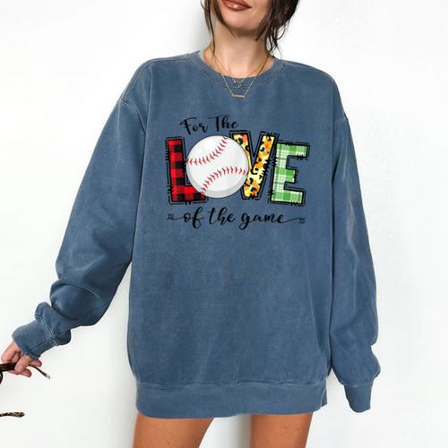 For The Love Of The Game Day Baseball Mom Cheering Lovers Comfort Colors Sweatshirt - Sportilla