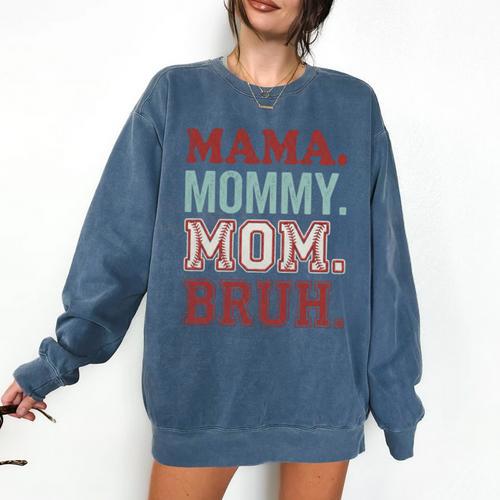 Mama Mommy Mom Bruh Baseball Mom Life Comfort Colors Sweatshirt - Sportilla