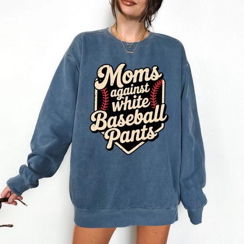Moms Against Baseball Pants Baseball Mom Premium Tri-Blend Comfort Colors Sweatshirt - Sportilla