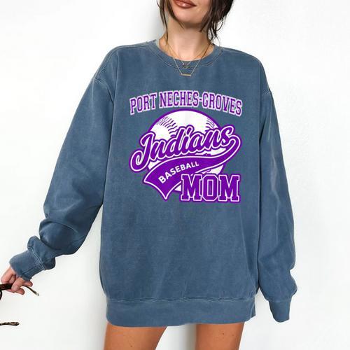 Port Neches-Groves High School PNG Indians Baseball Mom Comfort Colors Sweatshirt - Sportilla