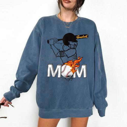 Proud Baseball MOM Sports & Softball Nostalgia Comfort Colors Sweatshirt - Sportilla