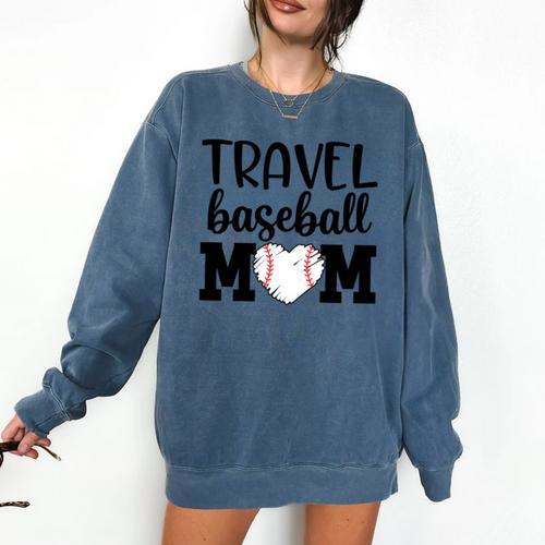 Proud Sports Mom Travel Baseball Mom For Game Day Comfort Colors Sweatshirt - Sportilla