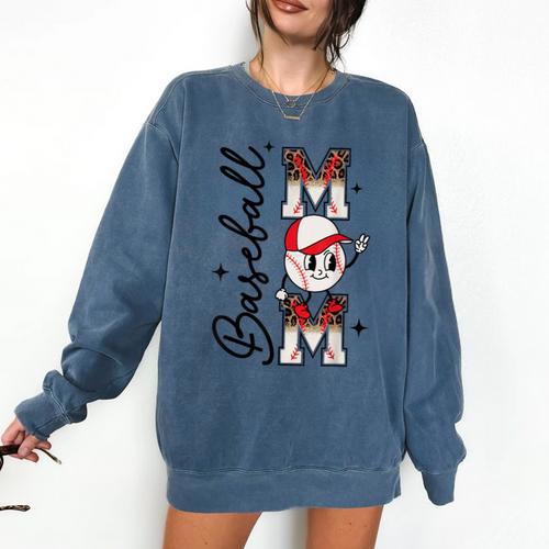 Retro Baseball Mom Mama Baseball Life Softball Life Game Day Comfort Colors Sweatshirt - Sportilla