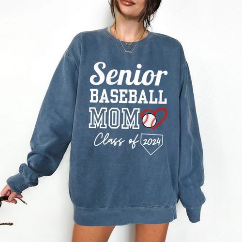 Senior Baseball Mom Class Of 2024 Baseball Player Son 2024 Comfort Colors Sweatshirt - Sportilla