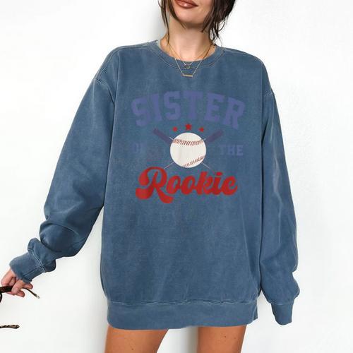 Sister Of Rookie 1st Birthday Baseball Boy Family Matching Comfort Colors Sweatshirt - Sportilla