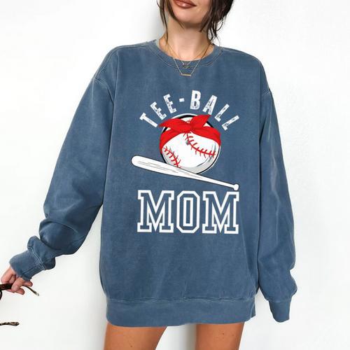 T-Ball Baseball Mom Teeball Mom Mother's Day 2024 Premium Comfort Colors Sweatshirt - Sportilla