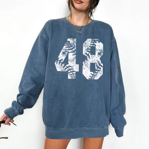 Vintage Baseball Number 48 Jersey Player Uniform Comfort Colors Sweatshirt - Sportilla