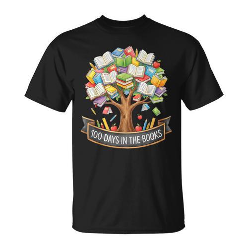 100 Days Of School In The Books Librarian Reading Teacher T-Shirt - Bookorys DE