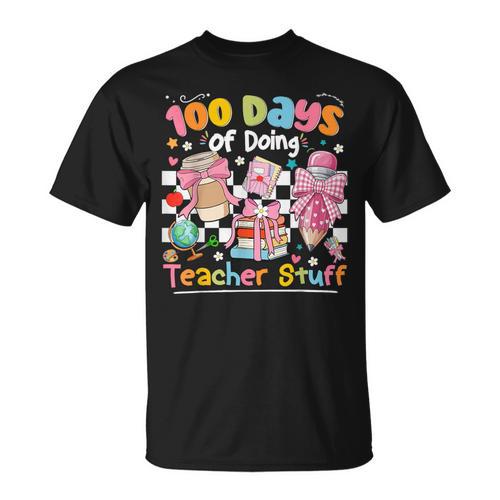 100th Day Of School Teacher 100 Days Coffee Books T-Shirt - Bookorys