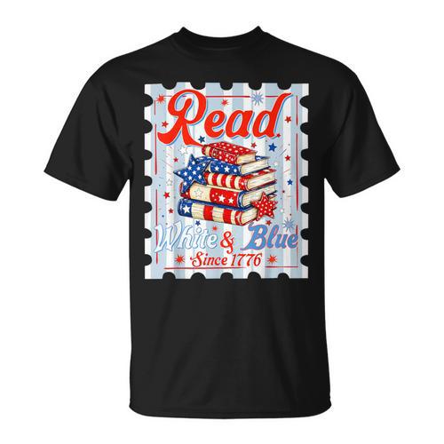 4th Of July Patriotic Read Blue Books Men Women Kid T-Shirt - Bookorys DE