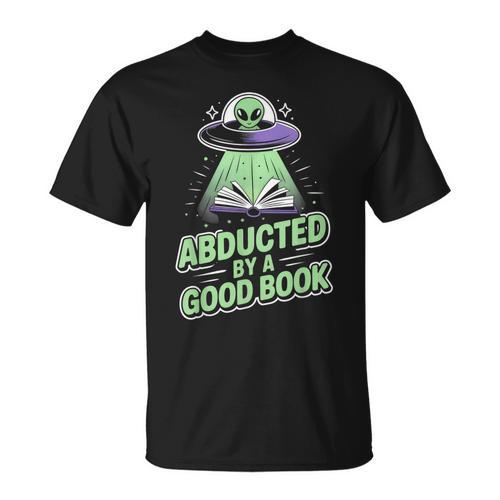 Abducted By A Good Book UFO Alien Reading Books T-Shirt - Bookorys