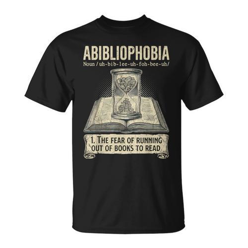 Abibliophobia Reading Bookworm Books Reader T-Shirt - Bookorys UK