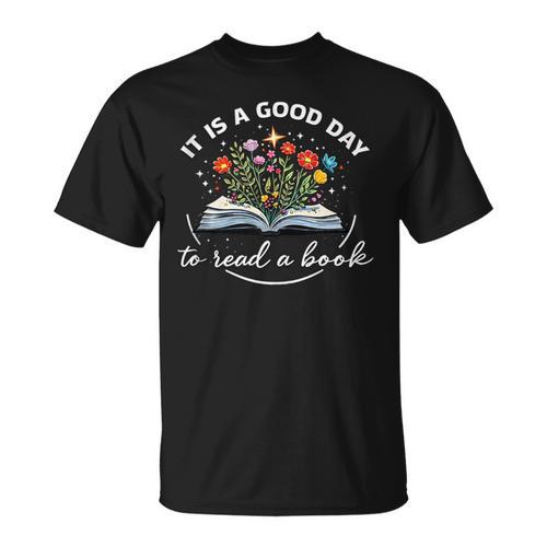 Adorable Floral Good Day To Read A Book Library Lover T-Shirt - Bookorys UK
