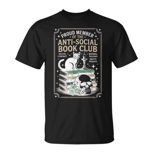 Anti-Social Book-Club Cat Graphic T-Shirt - Bookorys AU