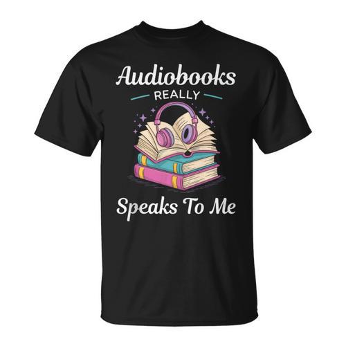 Audiobooks Listener Fun Tee Audio Book And Book Nerd T-Shirt - Bookorys AU