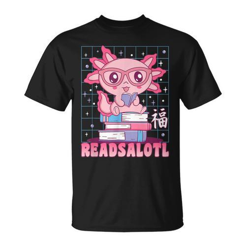 Axolotl Books Readsalotl Reading Bookworm Boys Girls Kids T-Shirt - Bookorys UK