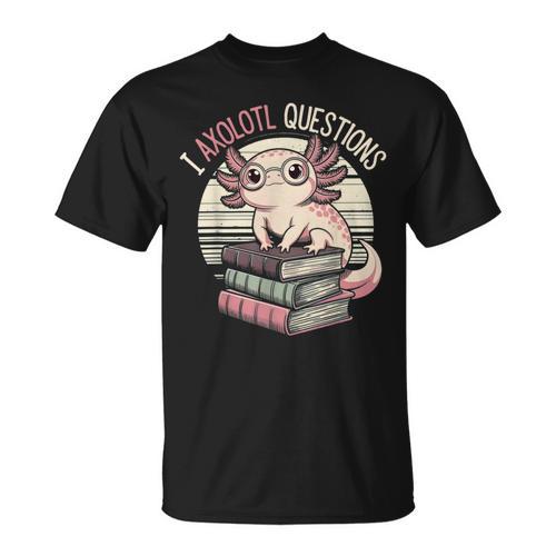 I Axolotl Questions Cute Reading Book Bookworm Librarian T-Shirt - Bookorys
