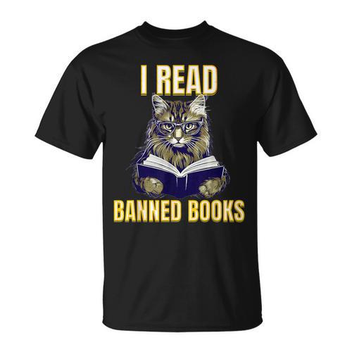 Banned Books Cat Reader Anti-Censorship T-Shirt - Bookorys AU