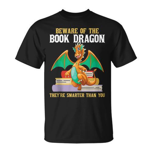 Beware Of The Book Dragon Mythical Creatures T-Shirt - Bookorys