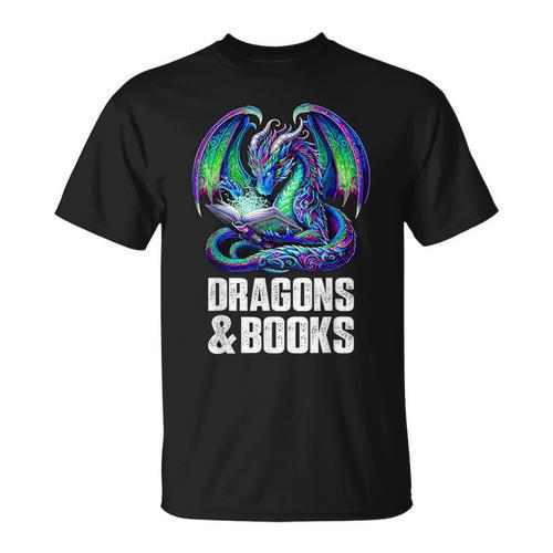 Book Dragons And Books Reading Lover T-Shirt - Bookorys UK