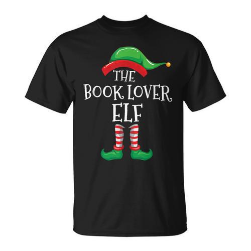 The Book Lover Elf Christmas Books Reading Lover T-Shirt - Bookorys