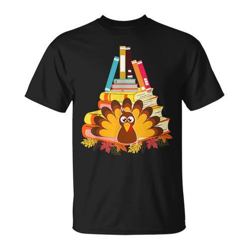 Book Lover Turkey Day Thankful Holiday Thanksgiving Day T-Shirt - Bookorys