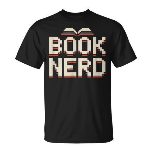 Book Nerd Retro Pixel Reading Librarian Aesthetic T-Shirt - Bookorys CA